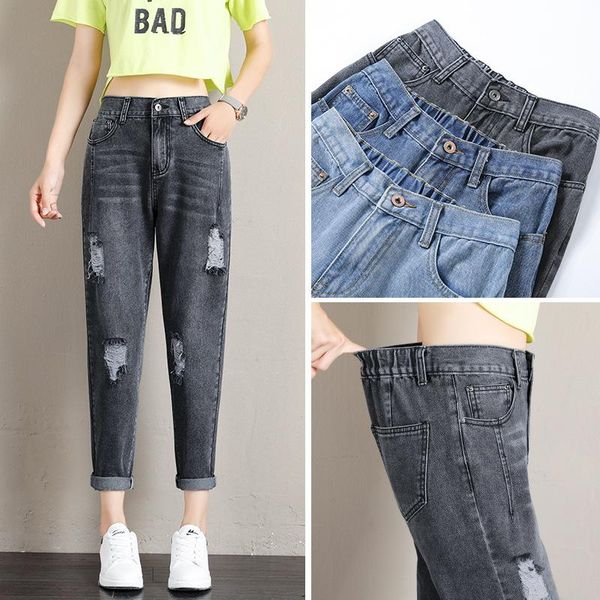 women's jeans hole boyfriend for women high waist loose ripped woman vintage ankle length harem female casual denim pants, Blue
women's jeans hole boyfriend for women high waist loose ripped woman vintage ankle length harem female casual denim pants, Blue