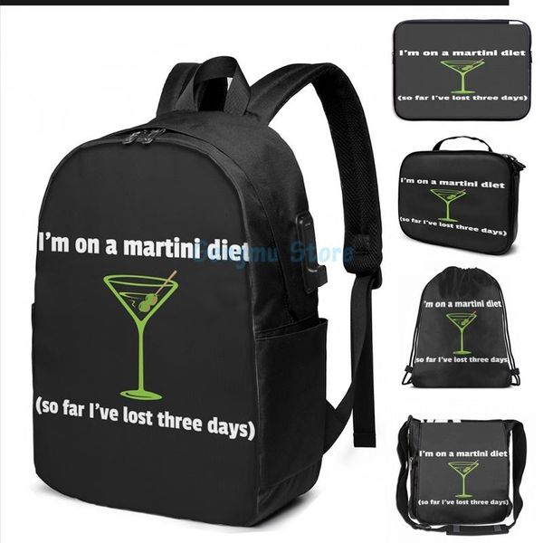 funny graphic print im on my martini diet usb charge backpack men school bags women bag travel laptop
funny graphic print im on my martini diet usb charge backpack men school bags women bag travel laptop