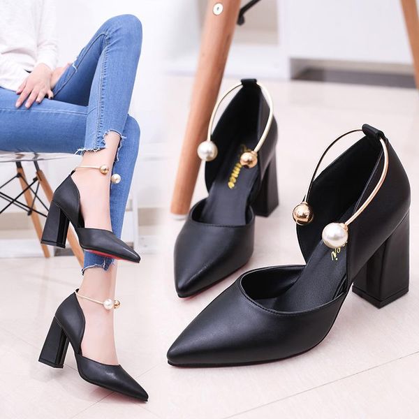 dress shoes women pumps elegant pearl high heels 2021 white thick with single middle hollow fashion simple woman work vbn6, Black
dress shoes women pumps elegant pearl high heels 2021 white thick with single middle hollow fashion simple woman work vbn6, Black