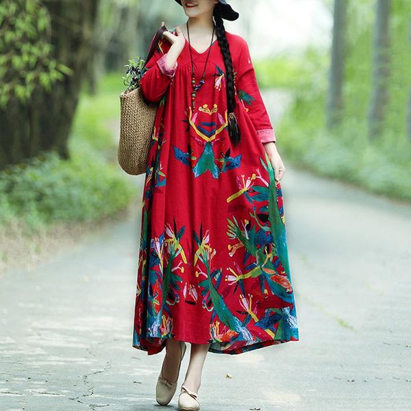 casual dresses women vintage autumn dress retro contrast print maxi long sleeve plus size oversized robe vestidos female, Black;gray
casual dresses women vintage autumn dress retro contrast print maxi long sleeve plus size oversized robe vestidos female, Black;gray