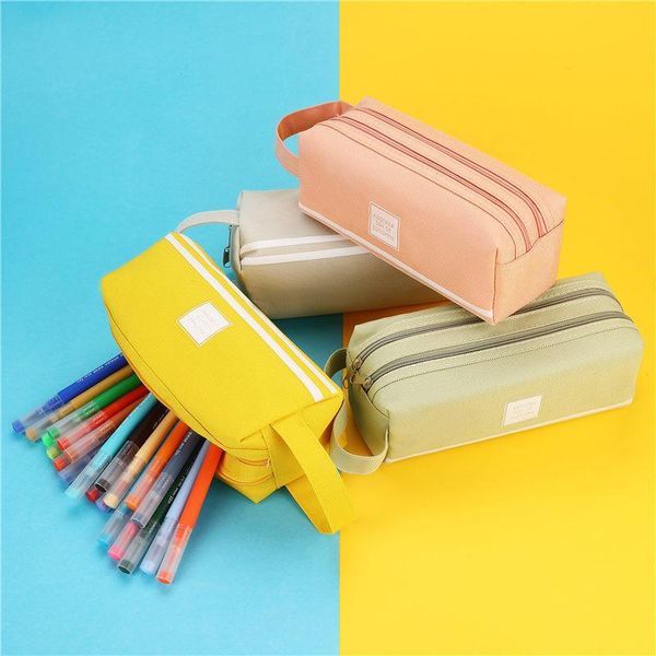 pencil bags colorful large capacity cases creative korea fabric pen bag box pouch case for school office stationery supplies
pencil bags colorful large capacity cases creative korea fabric pen bag box pouch case for school office stationery supplies