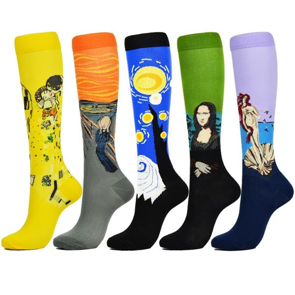 men's socks est compression man woman oil leg pressure stockings mona lisa famous painting nylon compress running sport, Black
men's socks est compression man woman oil leg pressure stockings mona lisa famous painting nylon compress running sport, Black