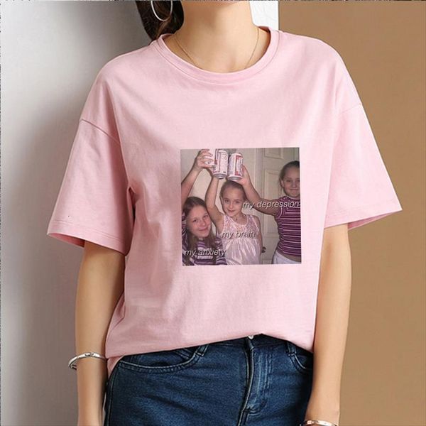 and women clothing my depression men t shirts brain anxiety letter print pink spoof vintage vogue harajuku casual streetwear, White;black
and women clothing my depression men t shirts brain anxiety letter print pink spoof vintage vogue harajuku casual streetwear, White;black