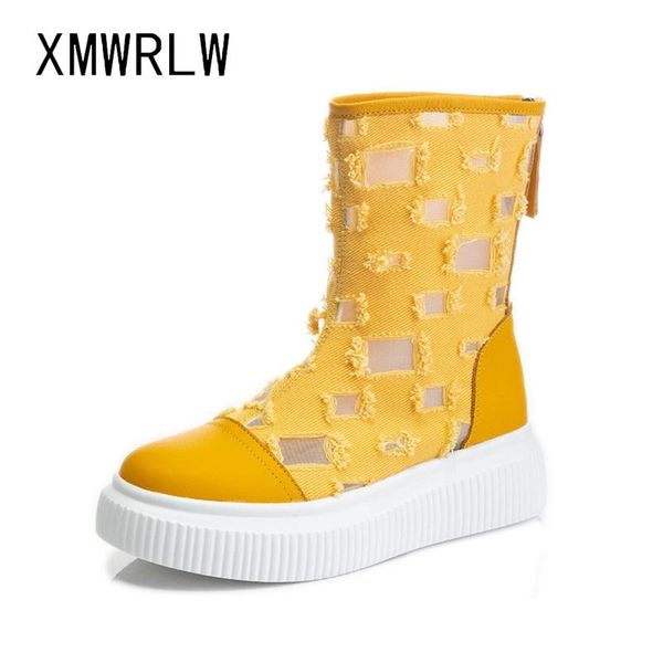 women's genuine leather boots fashion solid color woman breathable shoes thick sole ladies summer women boot, Black
women's genuine leather boots fashion solid color woman breathable shoes thick sole ladies summer women boot, Black