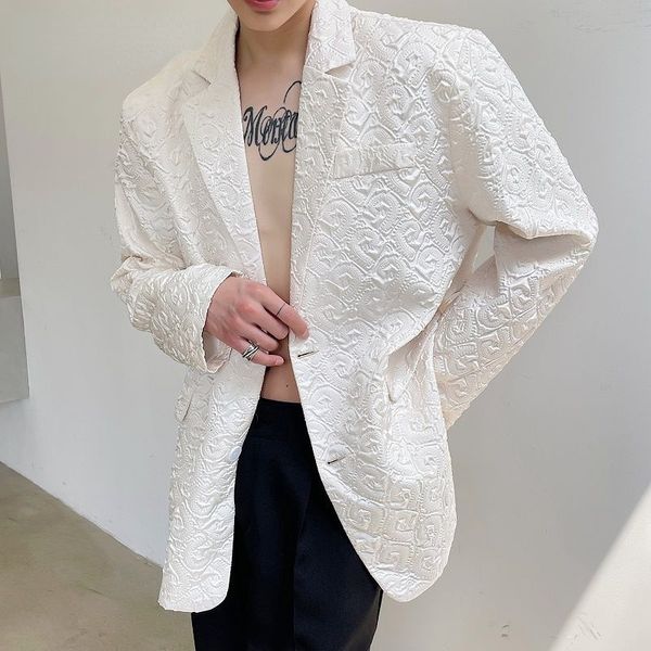 design style cool pleating men's suit coat japan korean streetwear 2021 new trend casual loose oversized blazer, White;black
design style cool pleating men's suit coat japan korean streetwear 2021 new trend casual loose oversized blazer, White;black