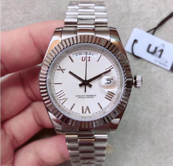 mens watch 40mm white dial president resistant scratch sapphire crystal watches automatic mechanical roman numeral hour marker wristwatches, Slivery;brown
mens watch 40mm white dial president resistant scratch sapphire crystal watches automatic mechanical roman numeral hour marker wristwatches, Slivery;brown