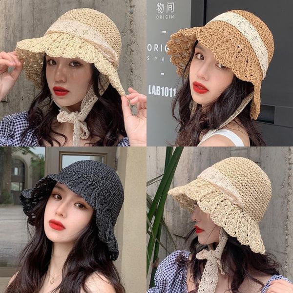 summer designer lace tie bow straw women's beach holiday princess wind sun hat tide, Blue;gray
summer designer lace tie bow straw women's beach holiday princess wind sun hat tide, Blue;gray