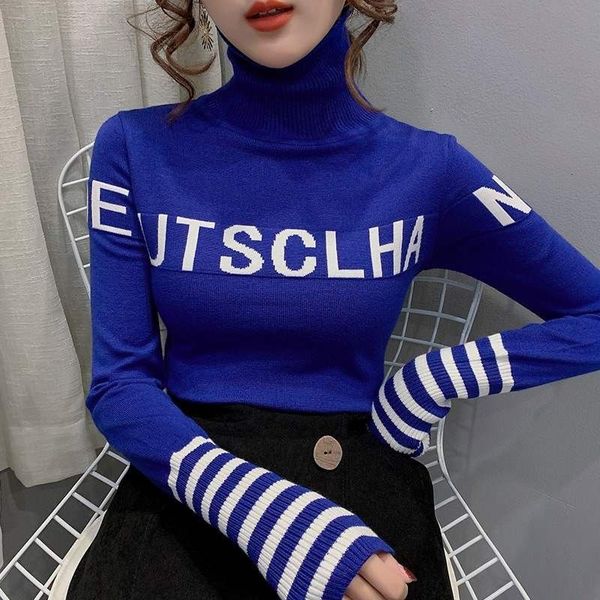 women's sweaters high female collar autumn and winter korean version of the joker loose pullover card stripe knitted shirt l6s2, White;black
women's sweaters high female collar autumn and winter korean version of the joker loose pullover card stripe knitted shirt l6s2, White;black