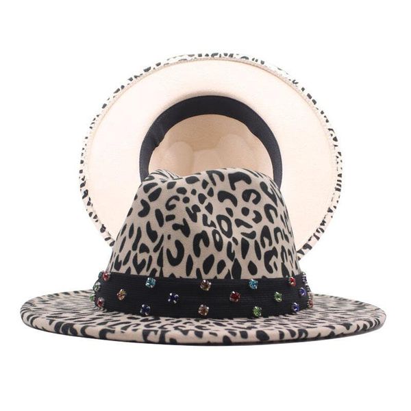 wide brim hats fisvds ribbon imitation wool felt fedoras retro leopard print jazz hat for women men caps, Blue;gray
wide brim hats fisvds ribbon imitation wool felt fedoras retro leopard print jazz hat for women men caps, Blue;gray