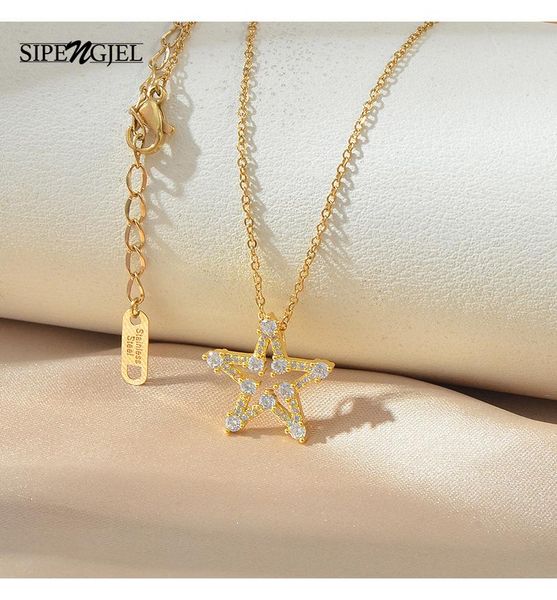chains sipengjel fashion geometric star gold chain necklace cubic zircon pendant neckalce for women chore jewelry 2021, Silver
chains sipengjel fashion geometric star gold chain necklace cubic zircon pendant neckalce for women chore jewelry 2021, Silver