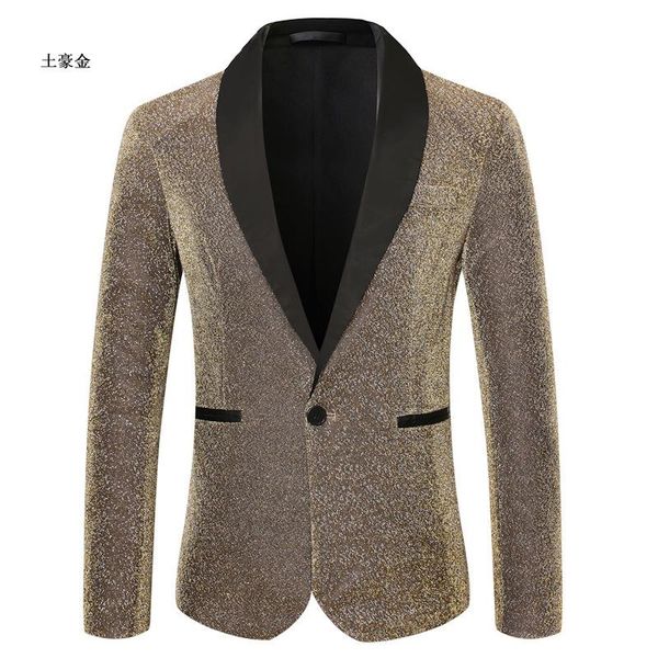 men's suits & blazers 2021 cool shiny gold silk blazer color matching casual, White;black
men's suits & blazers 2021 cool shiny gold silk blazer color matching casual, White;black