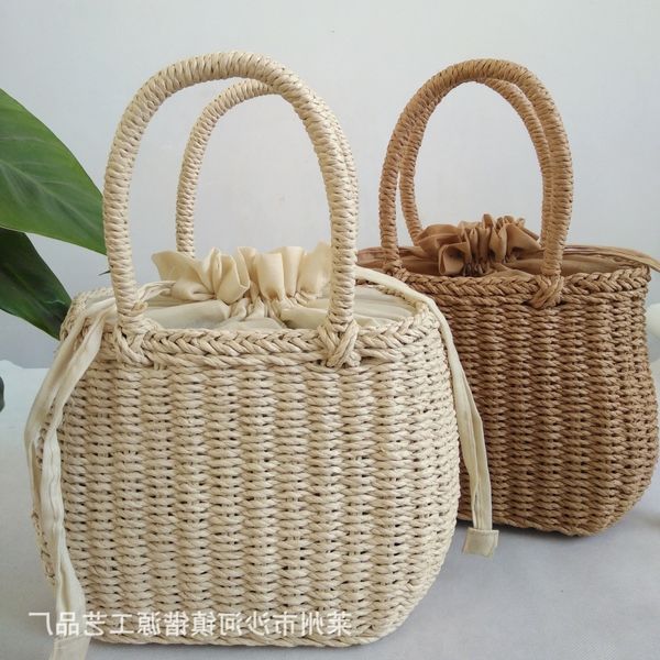 straight new fashion drawstring small round bucket handbag beach leisure straw woven literary
straight new fashion drawstring small round bucket handbag beach leisure straw woven literary