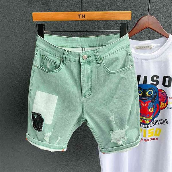 green denim short men short summer cargo jeans short men casual brand classic beach men hole ripped shorts bermuda 210720, White;black
green denim short men short summer cargo jeans short men casual brand classic beach men hole ripped shorts bermuda 210720, White;black