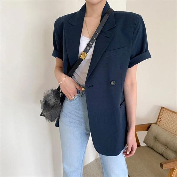 women's suits & blazers 2021 summer all match femme loose solid office lady streetwear vintage jackets short sleeves casual retro, White;black
women's suits & blazers 2021 summer all match femme loose solid office lady streetwear vintage jackets short sleeves casual retro, White;black