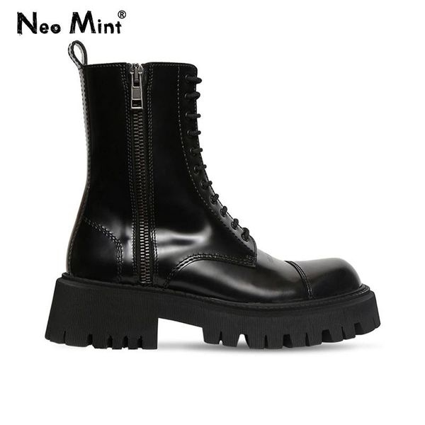 designer platform boots women patent leather side zipper ankle for chunky motorcycle shoes woman, Black
designer platform boots women patent leather side zipper ankle for chunky motorcycle shoes woman, Black