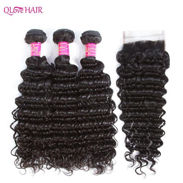 human hair bulks qlove deep wave bundles with closure brazilian curly remy 100% 3 4 weave lace, Black
human hair bulks qlove deep wave bundles with closure brazilian curly remy 100% 3 4 weave lace, Black