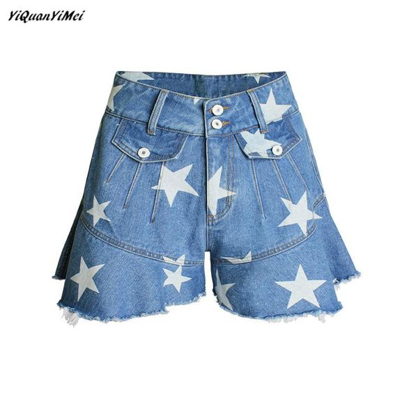women jeans shorts printing high waist short pants denim womens spliced pantalones vaqueros women's, Blue
women jeans shorts printing high waist short pants denim womens spliced pantalones vaqueros women's, Blue