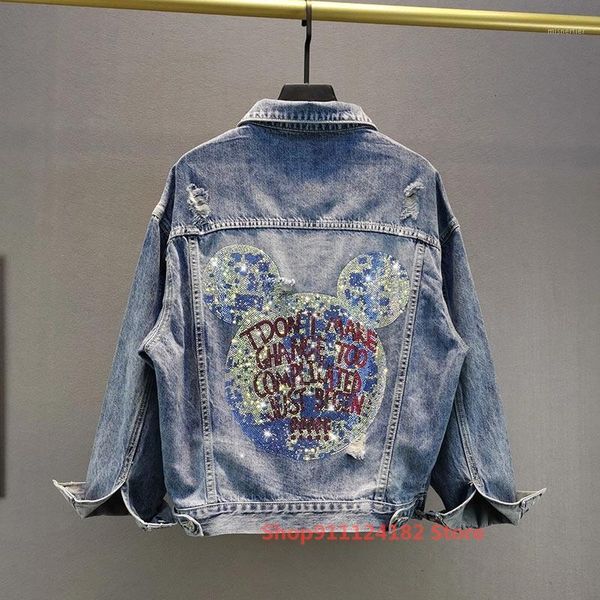 european station heavy industry color rhinestone denim jacket female tide spring and autumn loose thin long-sleeved women's jackets, Black;brown
european station heavy industry color rhinestone denim jacket female tide spring and autumn loose thin long-sleeved women's jackets, Black;brown