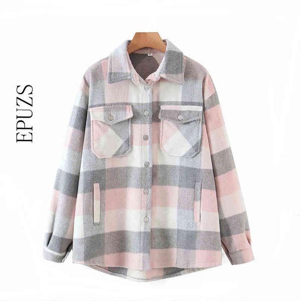 women green plaid shirt jacket women and blouse winter thick wool shirt coat casual long skeeve plus size shirt female 210430, Black
women green plaid shirt jacket women and blouse winter thick wool shirt coat casual long skeeve plus size shirt female 210430, Black