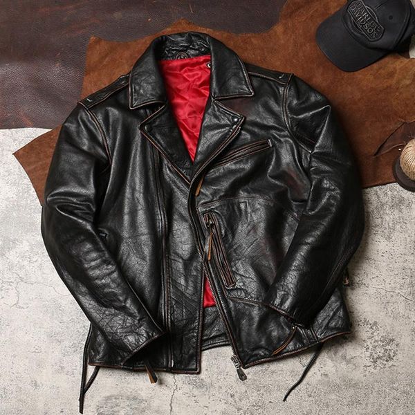 men's leather & faux retro 2021 american style biker's jacket large size 6xl genuine thick natural cowhide winter slim fit motorcy, Black
men's leather & faux retro 2021 american style biker's jacket large size 6xl genuine thick natural cowhide winter slim fit motorcy, Black