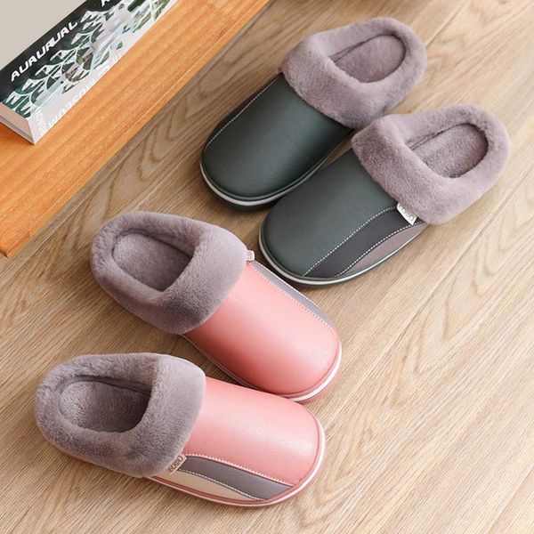 slippers waterproof indoor shoes woman men winter home faux leather warm plush lovers house floor slipper anti-slip footwear, Black
slippers waterproof indoor shoes woman men winter home faux leather warm plush lovers house floor slipper anti-slip footwear, Black