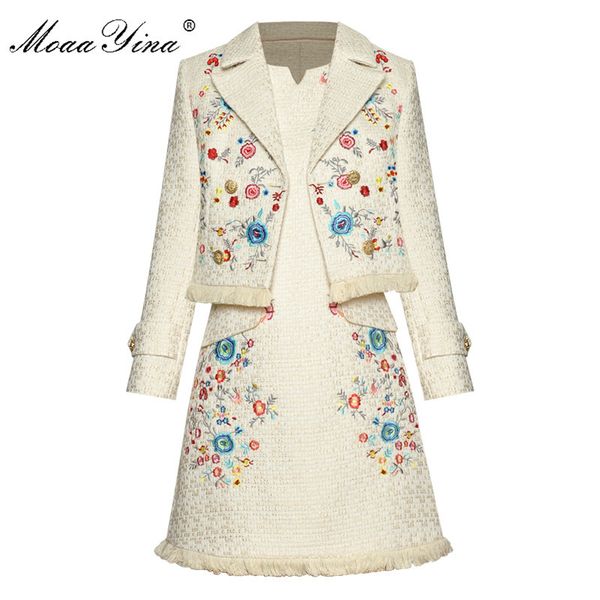 fashion designer set spring autumn women's flowers embroidery dress+long sleeve double breasted jacket two-piece set 210524, White
fashion designer set spring autumn women's flowers embroidery dress+long sleeve double breasted jacket two-piece set 210524, White