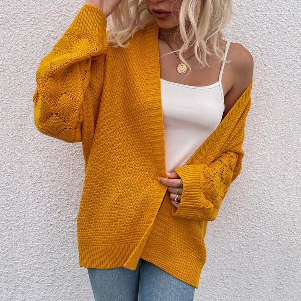 women's knits & tees knitted sweater autumn winter v-neck cardigan solid medium length hollow casual streetwear loose coat female r5, White
women's knits & tees knitted sweater autumn winter v-neck cardigan solid medium length hollow casual streetwear loose coat female r5, White