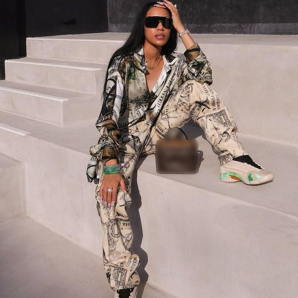 women's two piece pants cool girl bf style women clothing sets loose blouses long sleeve spring trousers lounge wear set clothes, White
women's two piece pants cool girl bf style women clothing sets loose blouses long sleeve spring trousers lounge wear set clothes, White
