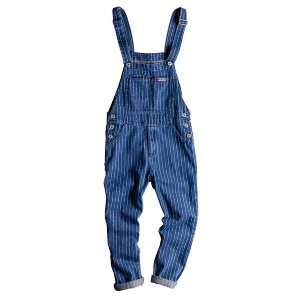 men's male casual fashion stripe printed blue denim bib overalls suspenders jumpsuits coveralls youth jeans
men's male casual fashion stripe printed blue denim bib overalls suspenders jumpsuits coveralls youth jeans