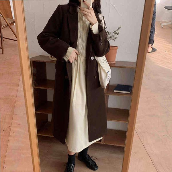 wool solid color chic fashion winter elegant versatile korea gentle temperament loose lazy lapel woolen women coat, Black
wool solid color chic fashion winter elegant versatile korea gentle temperament loose lazy lapel woolen women coat, Black