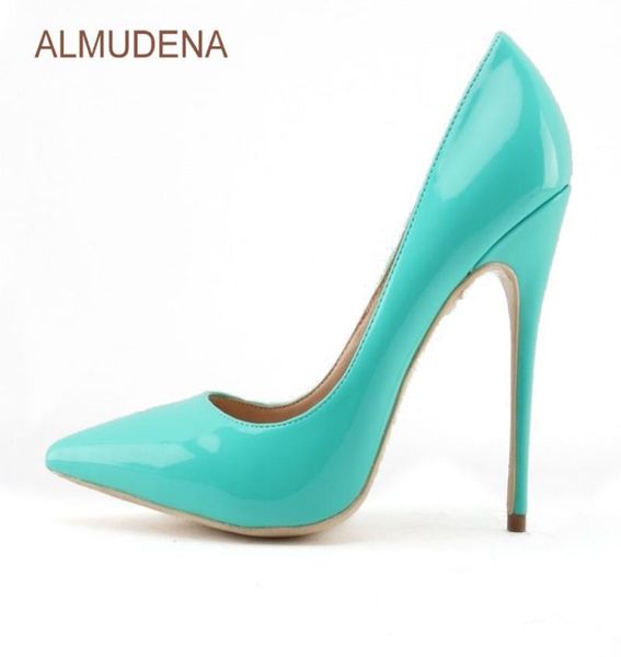 dress shoes almudena women luxury turquoise color patent leather pumps stiletto heels pointed toe shallow cut banquet us10, Black
dress shoes almudena women luxury turquoise color patent leather pumps stiletto heels pointed toe shallow cut banquet us10, Black