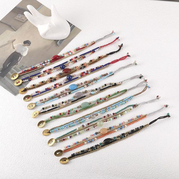 charm bracelets bohemian ethnic style crystal natural stone simple fashion wild hand-woven retro women's bracelet bangle jewelry access, Golden;silver
charm bracelets bohemian ethnic style crystal natural stone simple fashion wild hand-woven retro women's bracelet bangle jewelry access, Golden;silver