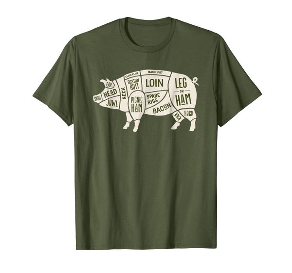 pig pork butcher diagram bacon lover - t-shirt, White;black 
pig pork butcher diagram bacon lover - t-shirt, White;black