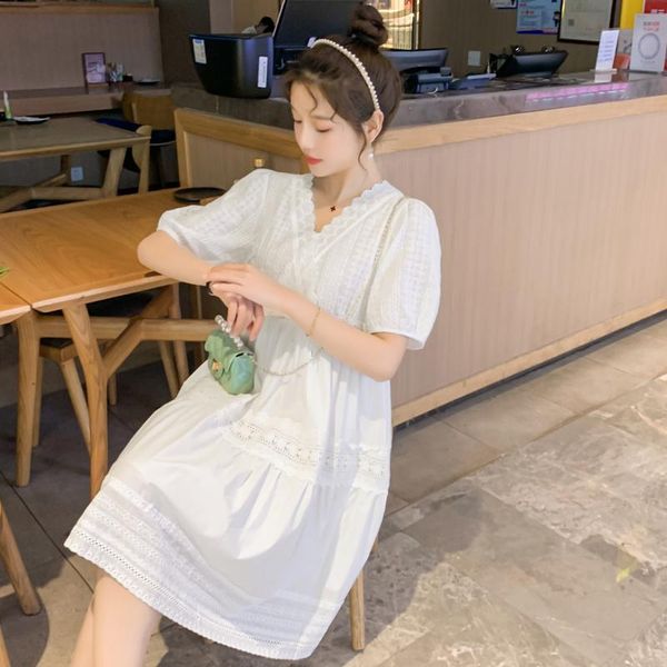 maternity dresses 1065# clothes summer cotton v neck plain color short sleeves easy matching loose stylish dress pregnant women, White
maternity dresses 1065# clothes summer cotton v neck plain color short sleeves easy matching loose stylish dress pregnant women, White
