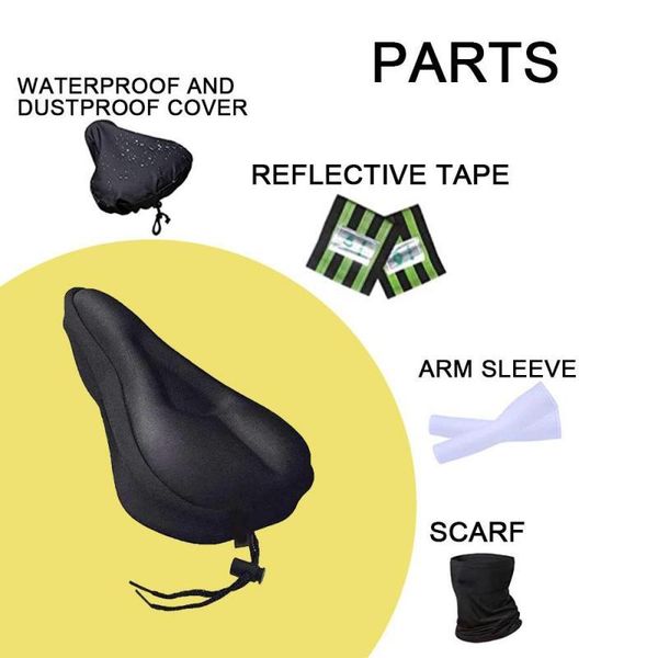 silicone cushion+1 waterproof cover+1 face mask+1 pair of ice sleeves+1 reflective strips color random fast ship bike saddles
silicone cushion+1 waterproof cover+1 face mask+1 pair of ice sleeves+1 reflective strips color random fast ship bike saddles