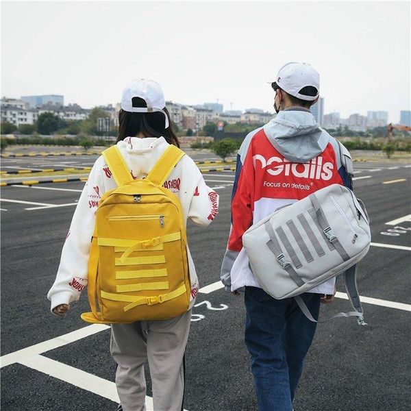 backpack cool personality, large capacity street work clothes men and women can go with a solid color leisure travel bag
backpack cool personality, large capacity street work clothes men and women can go with a solid color leisure travel bag
