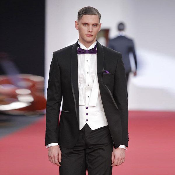 men black suits for wedding groom tuxedo shawl lapel man blazer slim fit terno masculino 3piece coat pants vest men's & blazers, White;black
men black suits for wedding groom tuxedo shawl lapel man blazer slim fit terno masculino 3piece coat pants vest men's & blazers, White;black