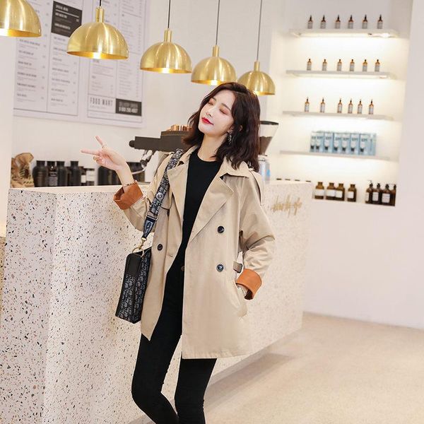 women's trench coats coat for women 2021 spring autumn suit collar double breasted classic style slim waist long sleeve windbreaker fem, Tan;black
women's trench coats coat for women 2021 spring autumn suit collar double breasted classic style slim waist long sleeve windbreaker fem, Tan;black