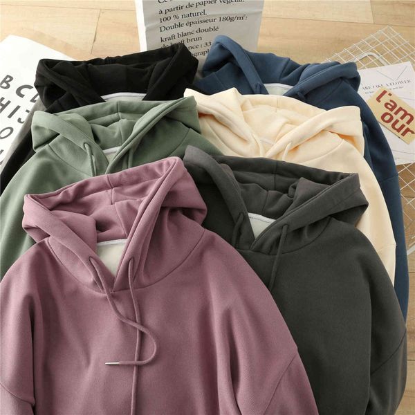 hoodies purple plush sweater female hooded korean students loose and thin in winter thickened solid color versatile pullover hoodie fashion, Black
hoodies purple plush sweater female hooded korean students loose and thin in winter thickened solid color versatile pullover hoodie fashion, Black