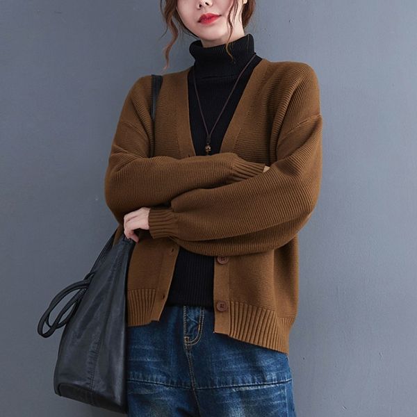 women's knits & tees women casual knitted cardigan coats arrival autumn simple style v-neck all-match loose female long sleeve sweater, White
women's knits & tees women casual knitted cardigan coats arrival autumn simple style v-neck all-match loose female long sleeve sweater, White
