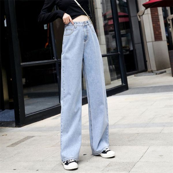 arrival autumn women high waisted jeans all-matched loose vintage denim wide leg pants female blue s324 210512
arrival autumn women high waisted jeans all-matched loose vintage denim wide leg pants female blue s324 210512