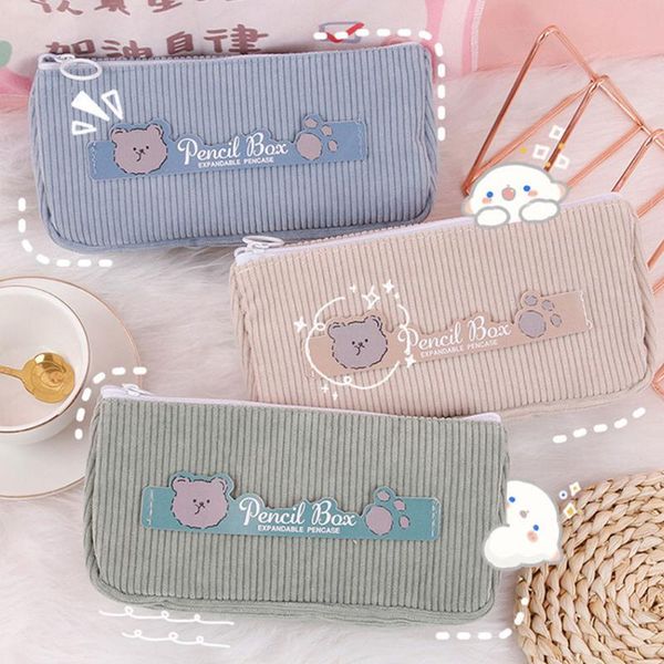 storage bags 1pc kawaii pencil case large capacity cute bear soft corduroy zipper bag school students stationary supplies
storage bags 1pc kawaii pencil case large capacity cute bear soft corduroy zipper bag school students stationary supplies