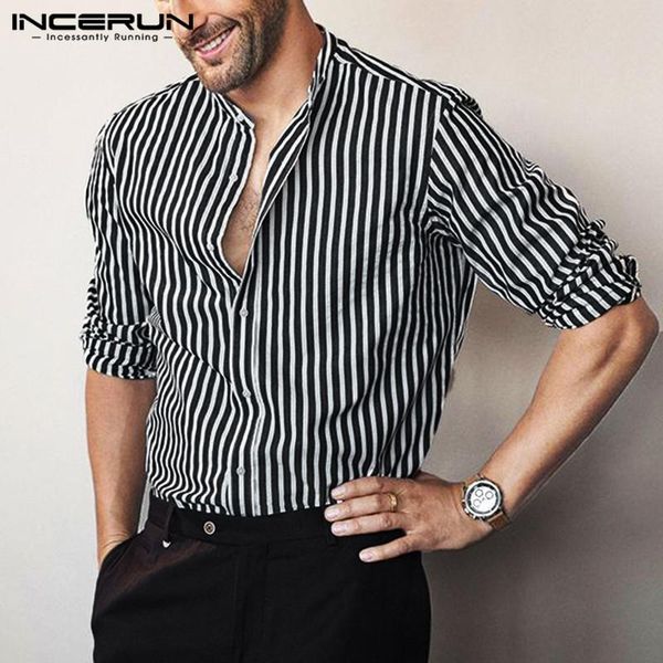 fashion men striped shirt chic stand collar long sleeve spring casual business shirts brand streetwear camisa s-5xl incerun men's, White;black
fashion men striped shirt chic stand collar long sleeve spring casual business shirts brand streetwear camisa s-5xl incerun men's, White;black