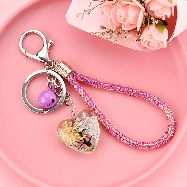 keychains crystal glass key chain pendant women creative gifts dry flower heart paillette strap ornement ring car holder, Silver
keychains crystal glass key chain pendant women creative gifts dry flower heart paillette strap ornement ring car holder, Silver