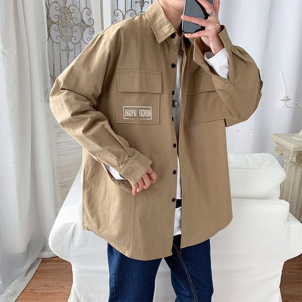 men's casual shirts long sleeve shirt korean fashion tooling cool coat casual shirt loose trendy brand tb pi shuai, White;black
men's casual shirts long sleeve shirt korean fashion tooling cool coat casual shirt loose trendy brand tb pi shuai, White;black