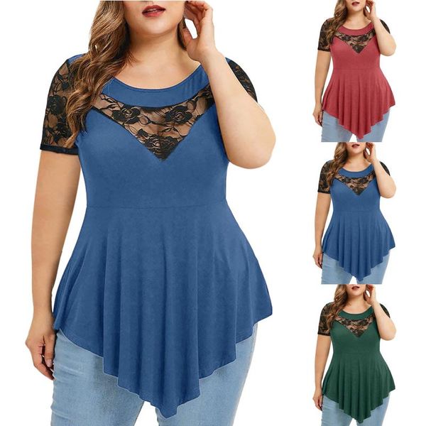 women's t-shirt s plus size 5xl floral lace hollow out t shirts women clothing summer big ladies ruffles irregular blusas, White
women's t-shirt s plus size 5xl floral lace hollow out t shirts women clothing summer big ladies ruffles irregular blusas, White