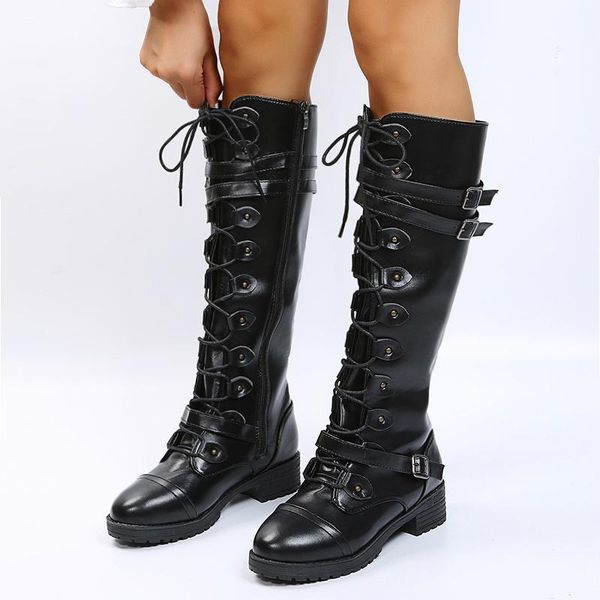 boots women's lace up knee high 2021 women fashion platform shoes ladies buckle square heel winter long, Black
boots women's lace up knee high 2021 women fashion platform shoes ladies buckle square heel winter long, Black