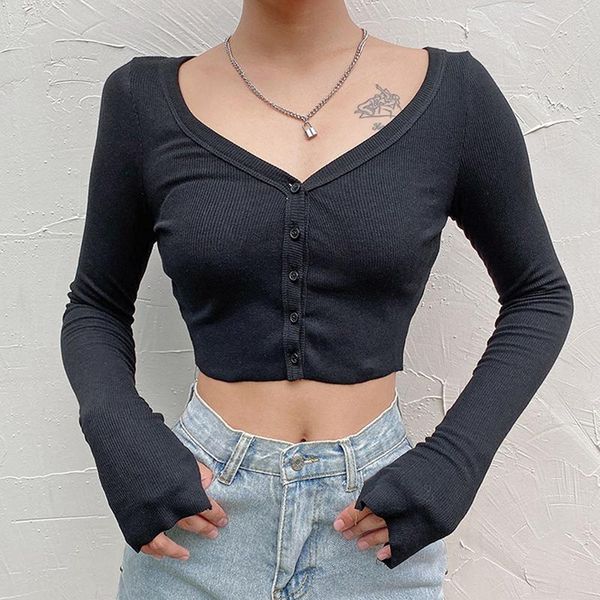 women's t-shirt women long sleeve crop deep v neck basic solid black white casual tshirt tee shirt summer autumn
women's t-shirt women long sleeve crop deep v neck basic solid black white casual tshirt tee shirt summer autumn