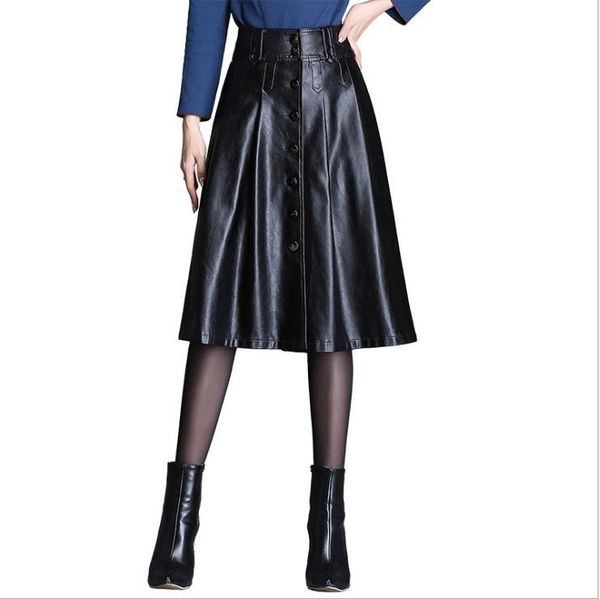 skirts m/4xl women's buttons a-line pu leather spring autumn black high waist fashion skirt plus size female saias k1247
skirts m/4xl women's buttons a-line pu leather spring autumn black high waist fashion skirt plus size female saias k1247