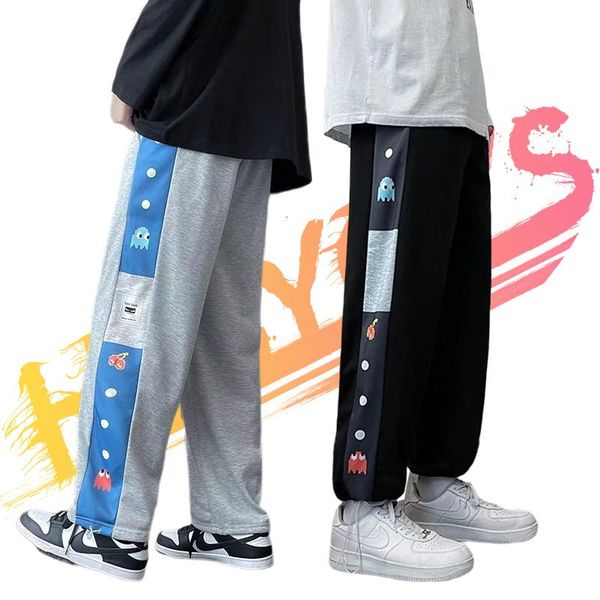 men's pants japanese fashion baggy wide leg mens joggers 2021 autumn patchwork cartoon print clothing casual full length, Black
men's pants japanese fashion baggy wide leg mens joggers 2021 autumn patchwork cartoon print clothing casual full length, Black